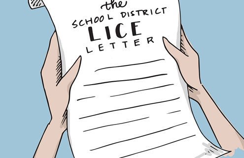 Parent holding a school lice letter