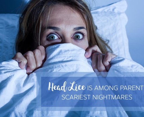 Head lice removal scares a mother hiding in bed because head lice is among parents’ scariest nightmares visit Lice Clinics of America - Maryland for more information